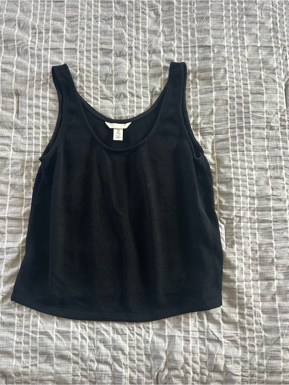 H&M Black Ribbed Scoop Neck Tank Top